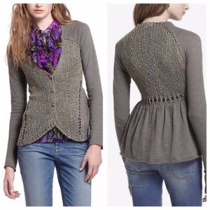 Anthropologie Meadow Rue peplum sweater/top